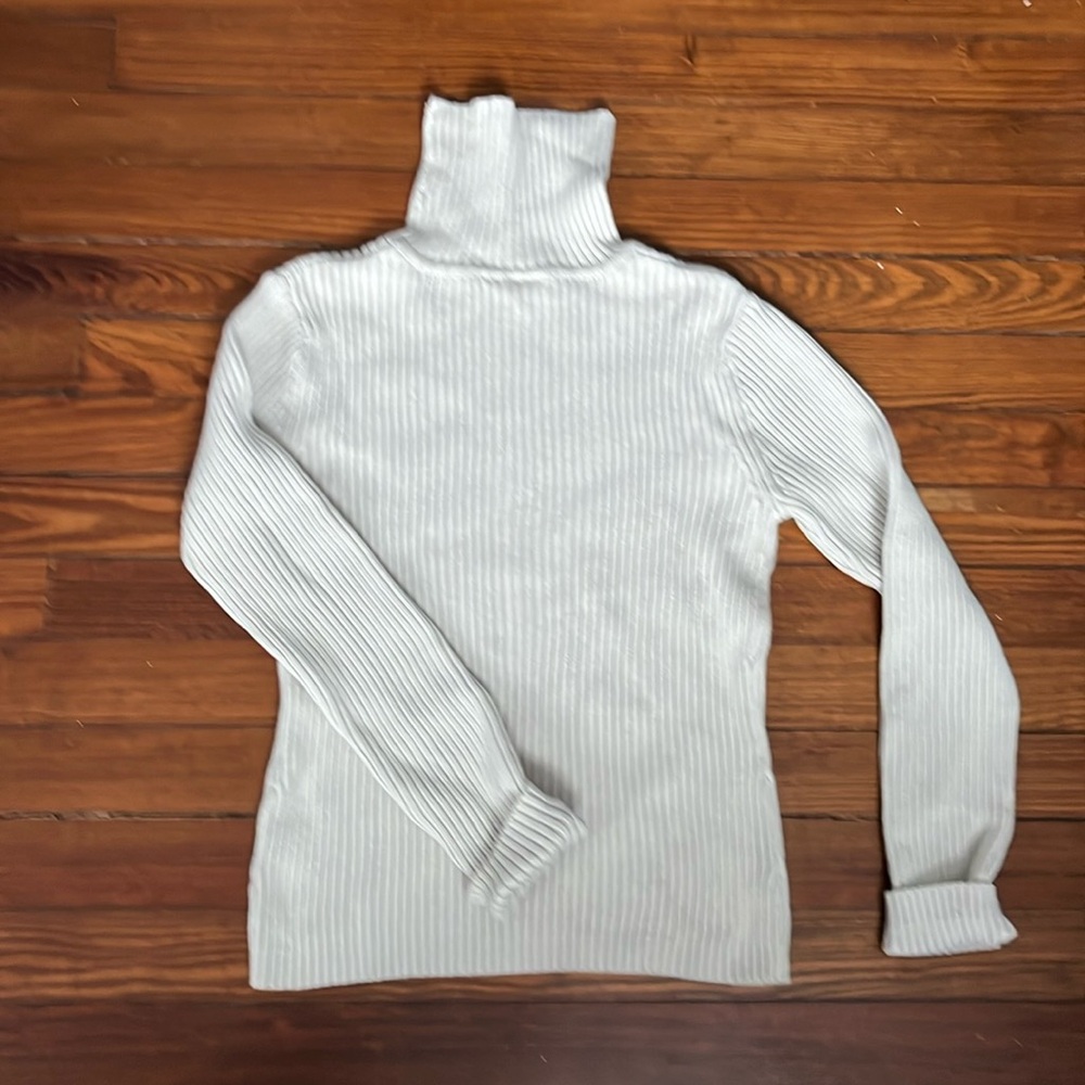 Off White Vintage Ribbed Turtleneck Sweater